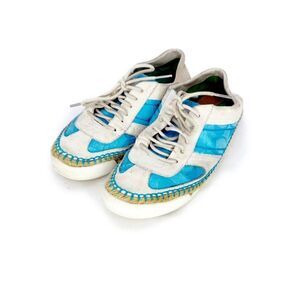 COACH Blue & White Parson Espadrilles Sneakers, Size 5.5